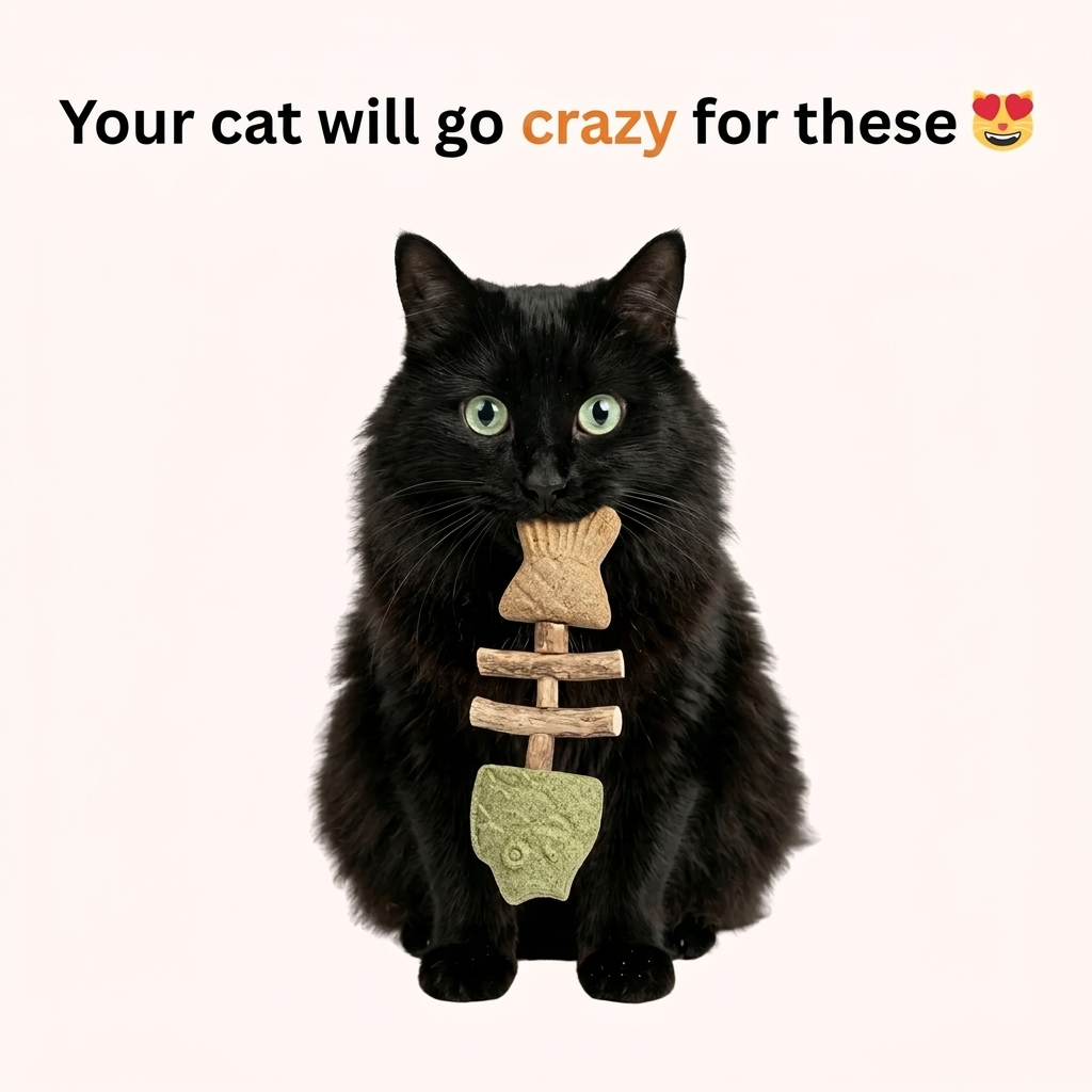 🐱 Zoppoz® CatFish Blend – Natural Catnip & Silvervine Dental Chew 🐟