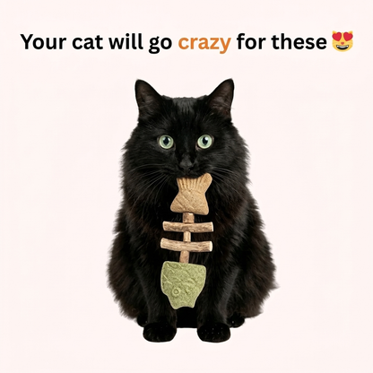🐱 Zoppoz® CatFish Blend – Natural Catnip & Silvervine Dental Chew 🐟